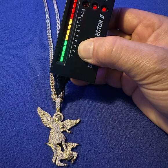 Gold Plated Silver St. Michael 2.5 “ Moissanite pendant, Chain IS NOT INCLUDED - Picture 10 of 11